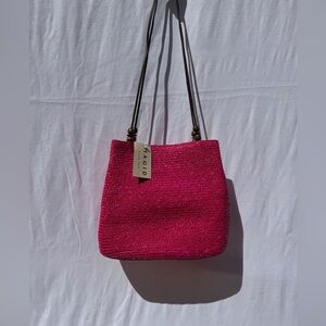 Magid Pink Shoulder Bag with Woven Texture